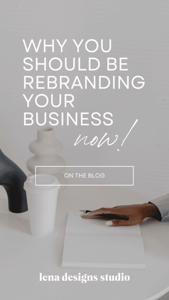 Image of black woman's resting on open notebook behind text that reads "Why You Should Be Rebranding Your Business Now!"